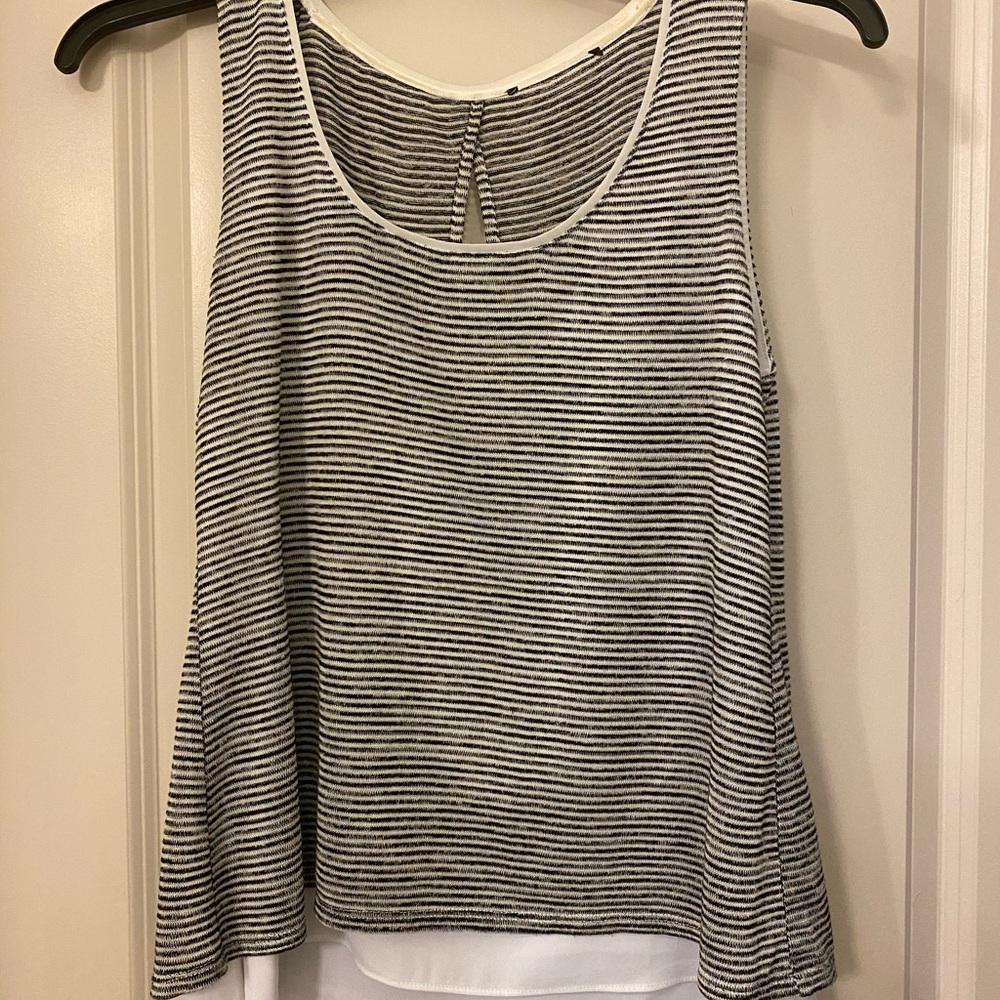 Large white and black tank top